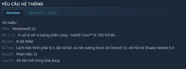 Minimum Requirement Minimum Requirement